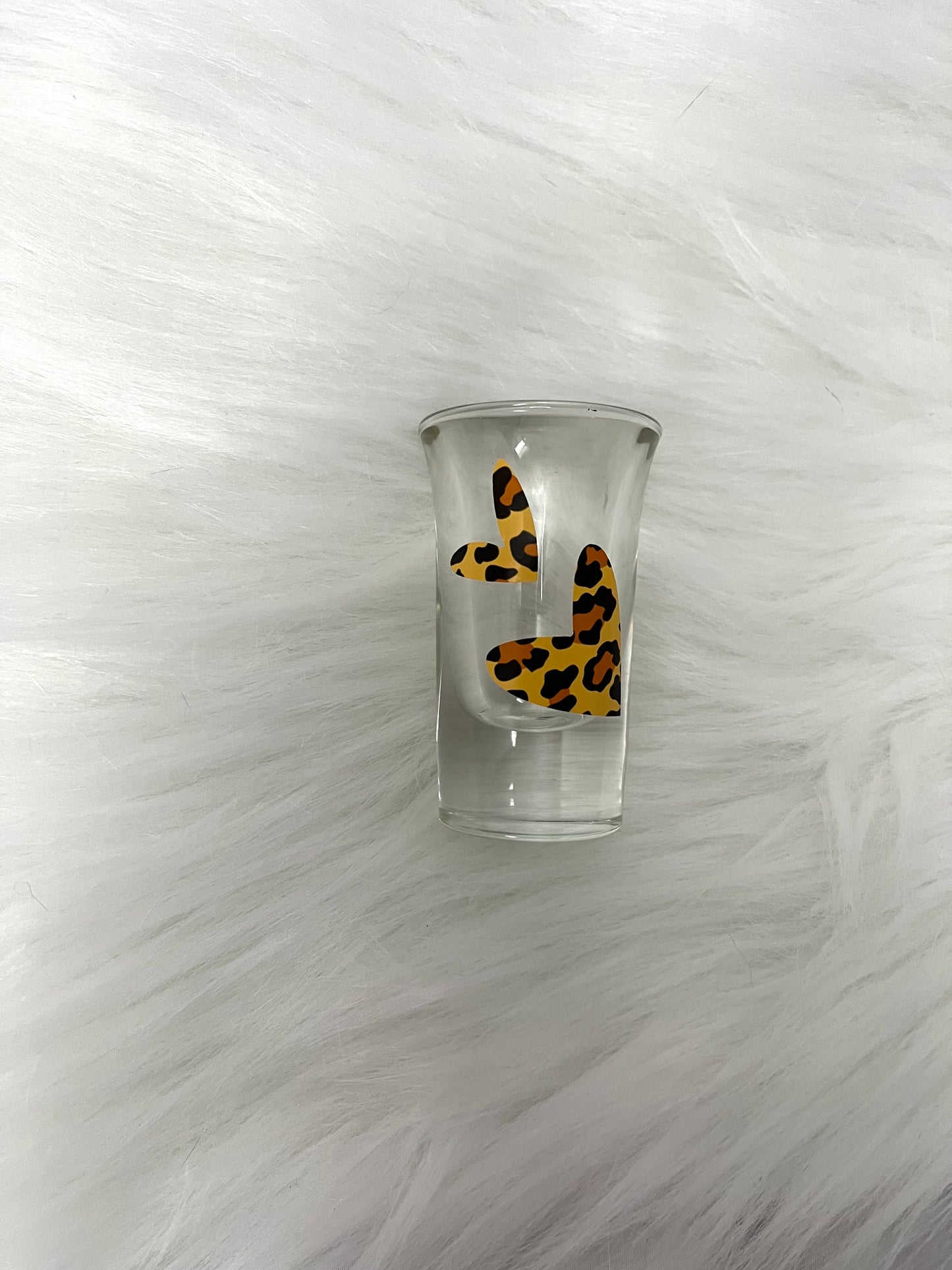 Cheetah Hearts Shot Glass