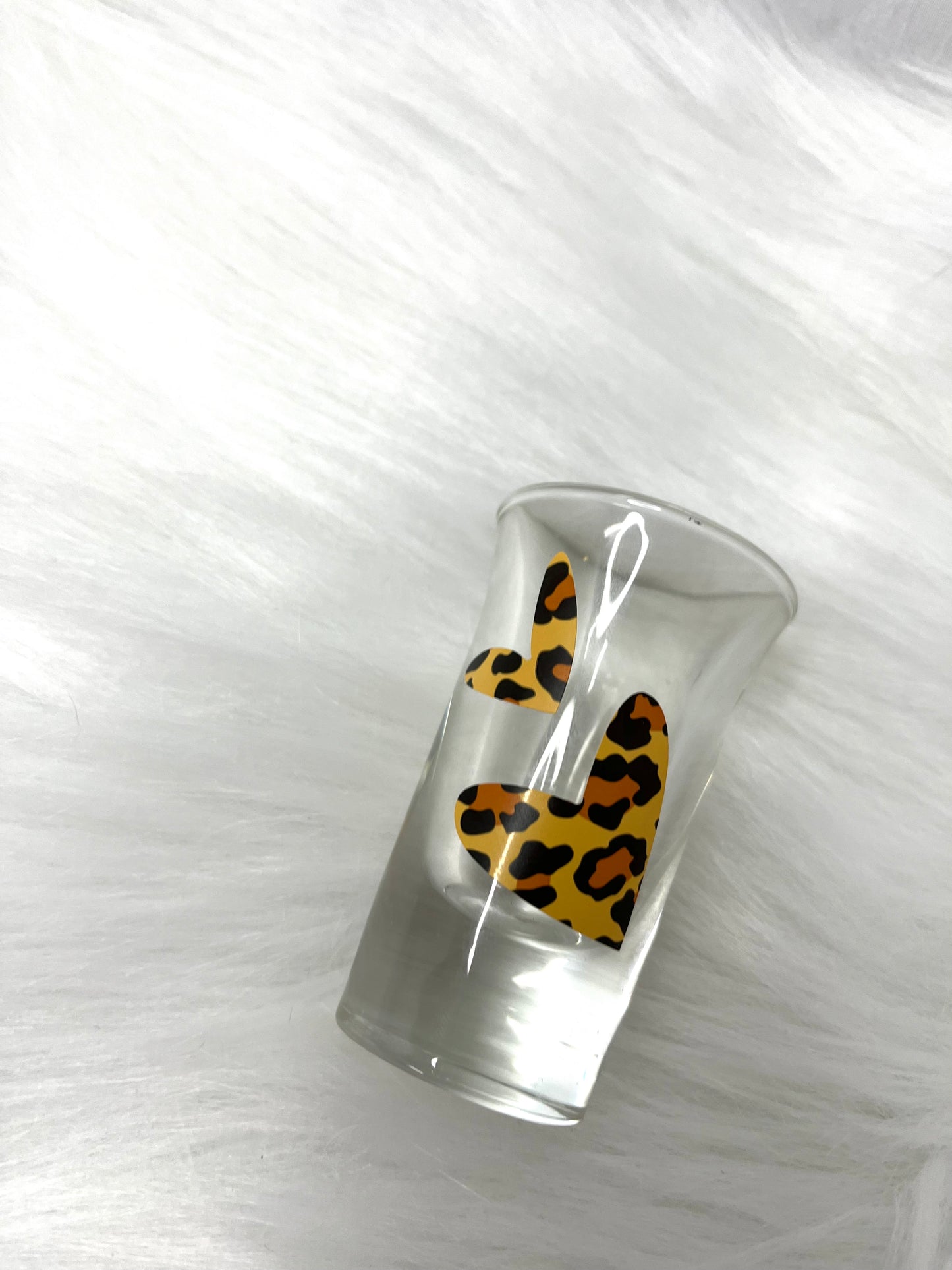 Cheetah Hearts Shot Glass