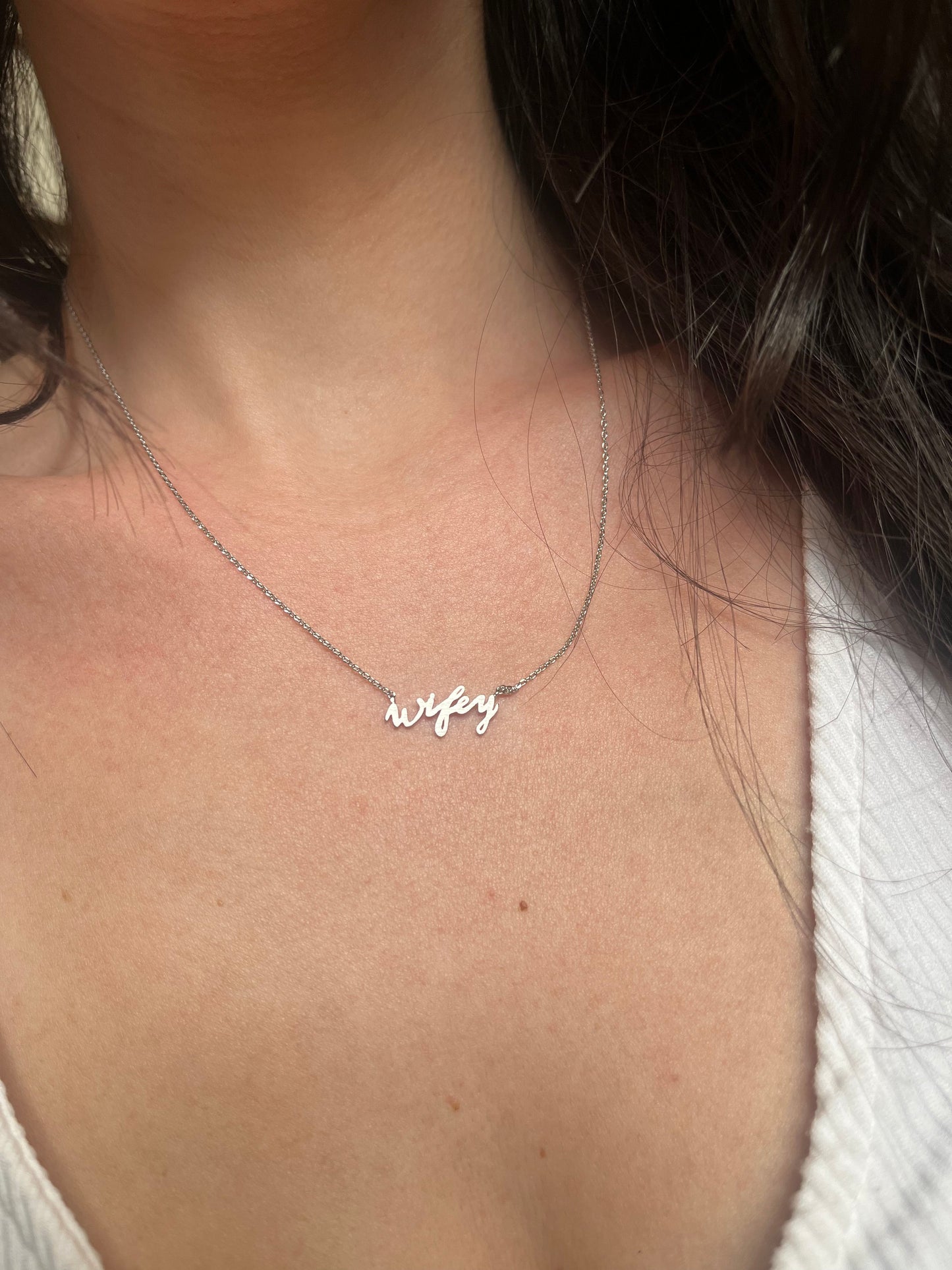 Silver Wifey Necklace