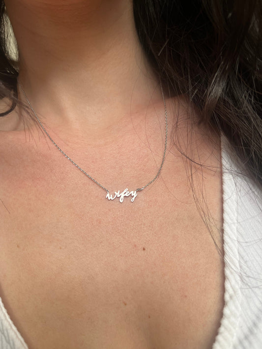 Silver Wifey Necklace