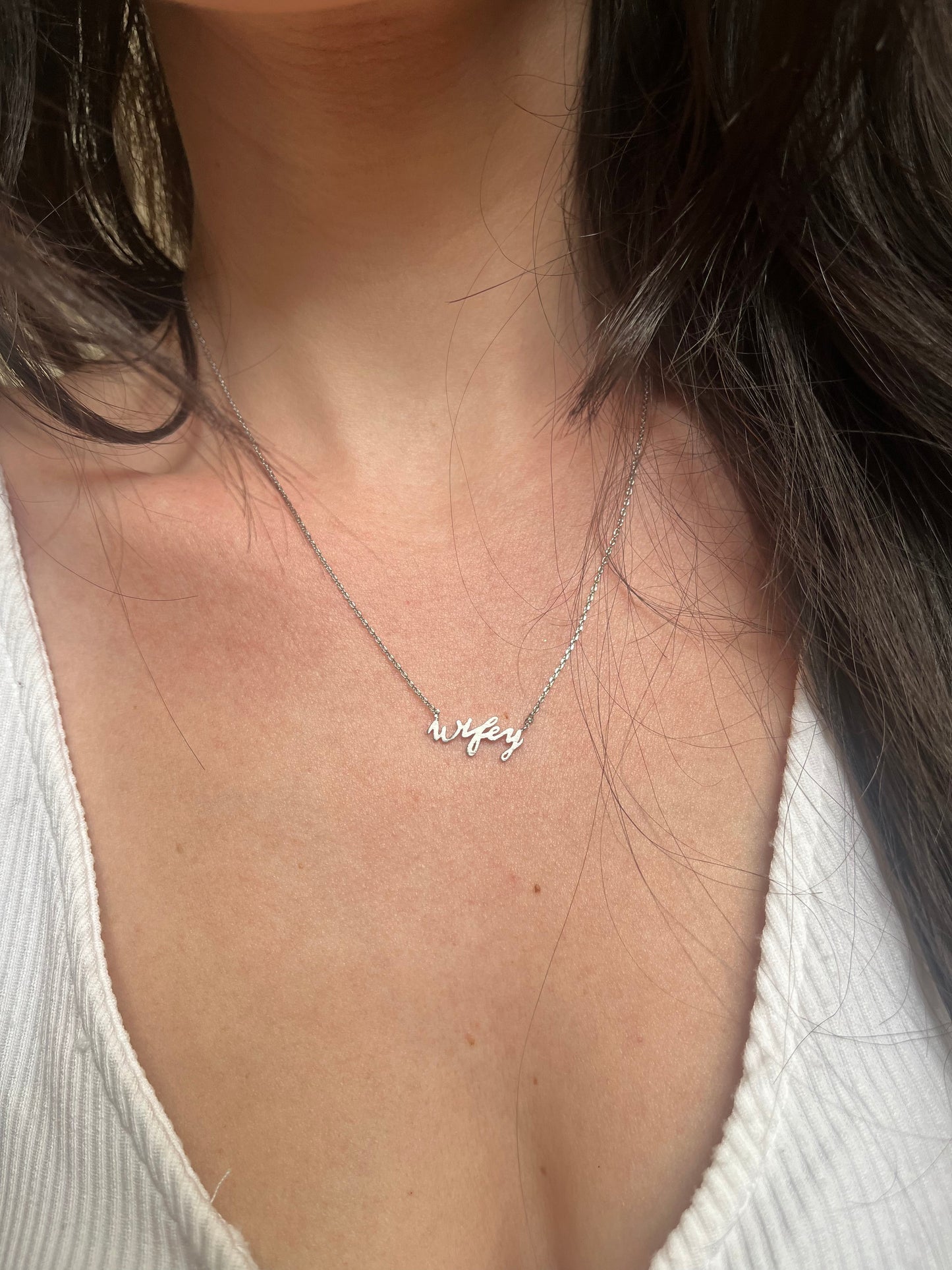 Silver Wifey Necklace