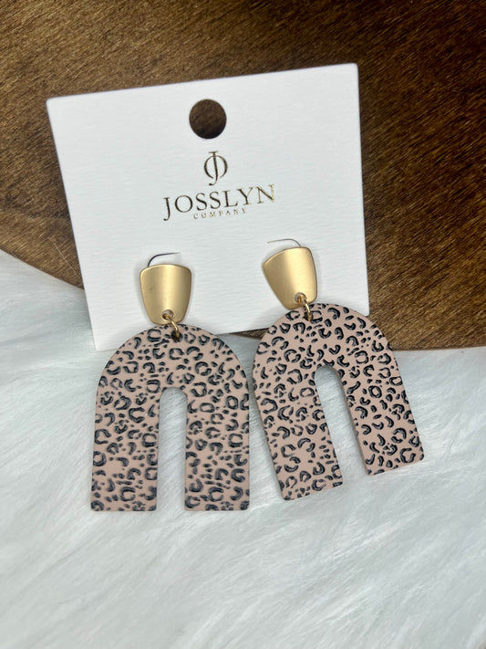 Leopard Print Black  U Shaped Earrings