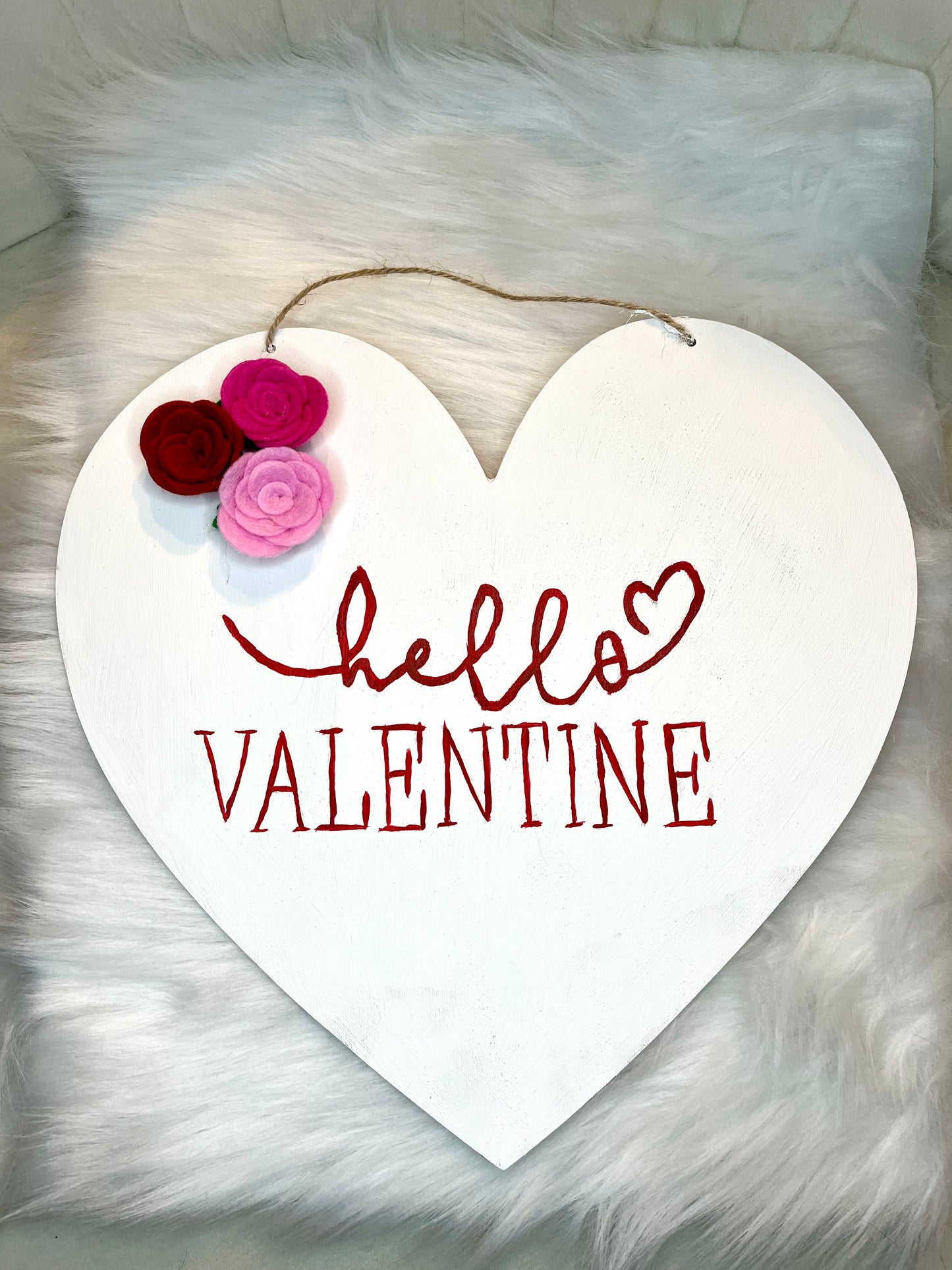 Hello Valentine Heart Decor