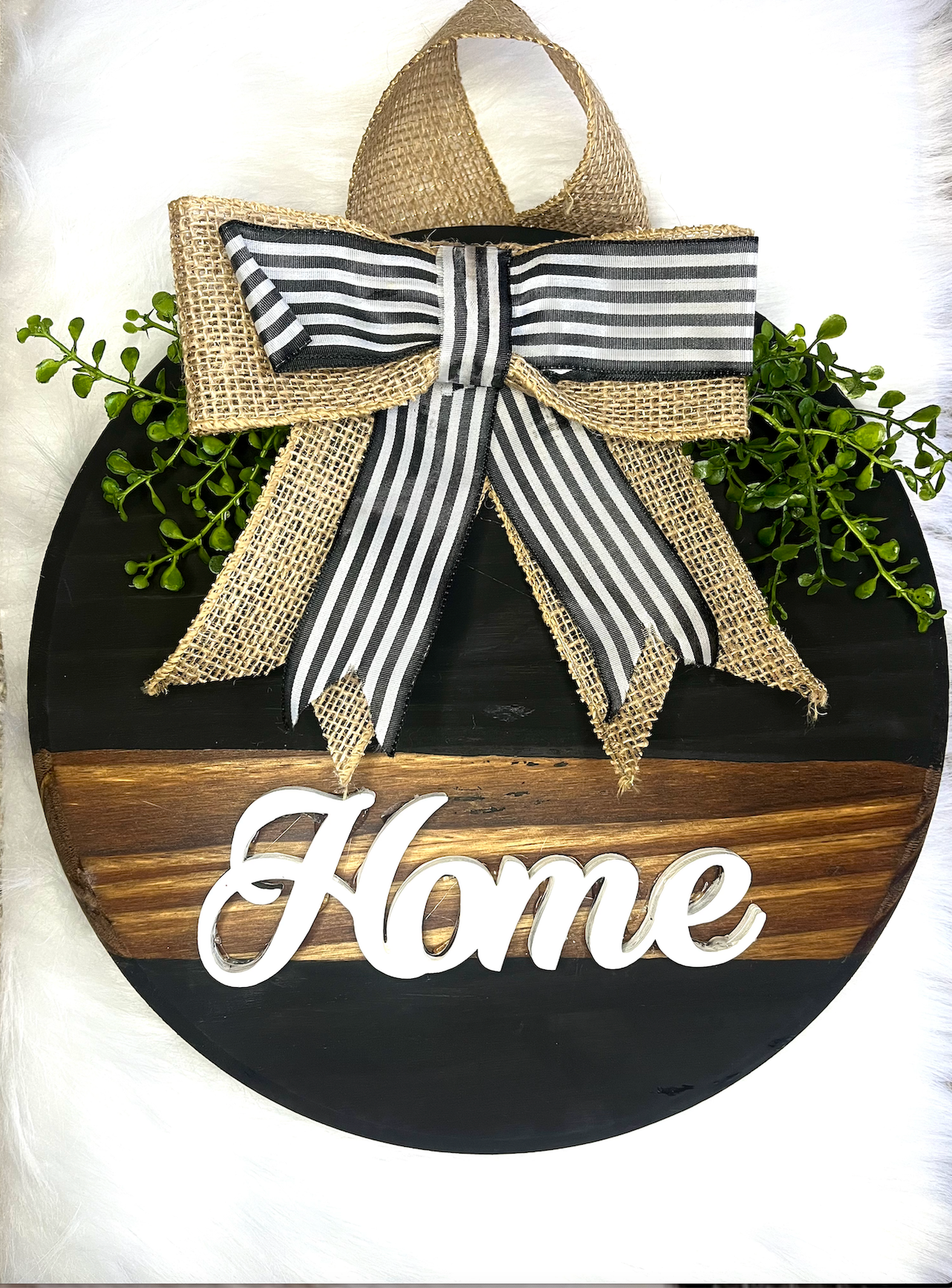 12" Wooden Round Home Sign