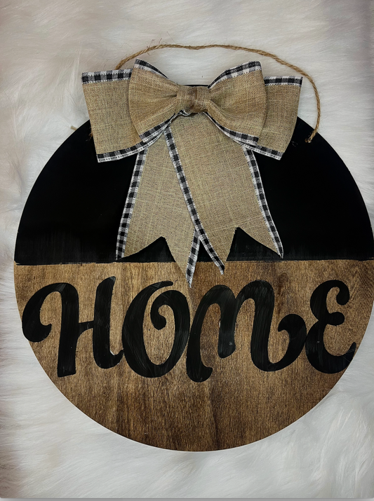 12" Small Wooden Round Home Sign