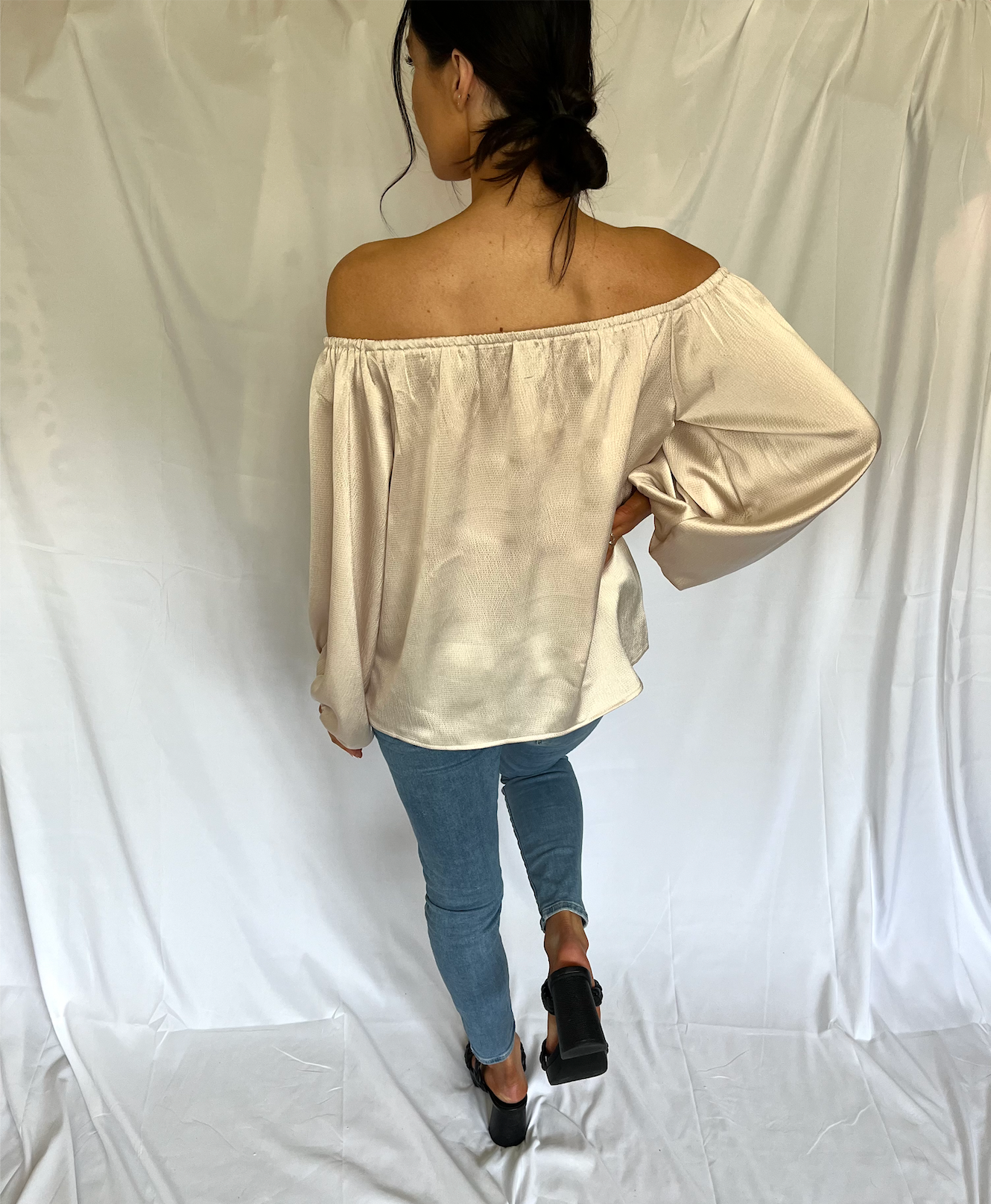 Oatmeal Off The Shoulder Top